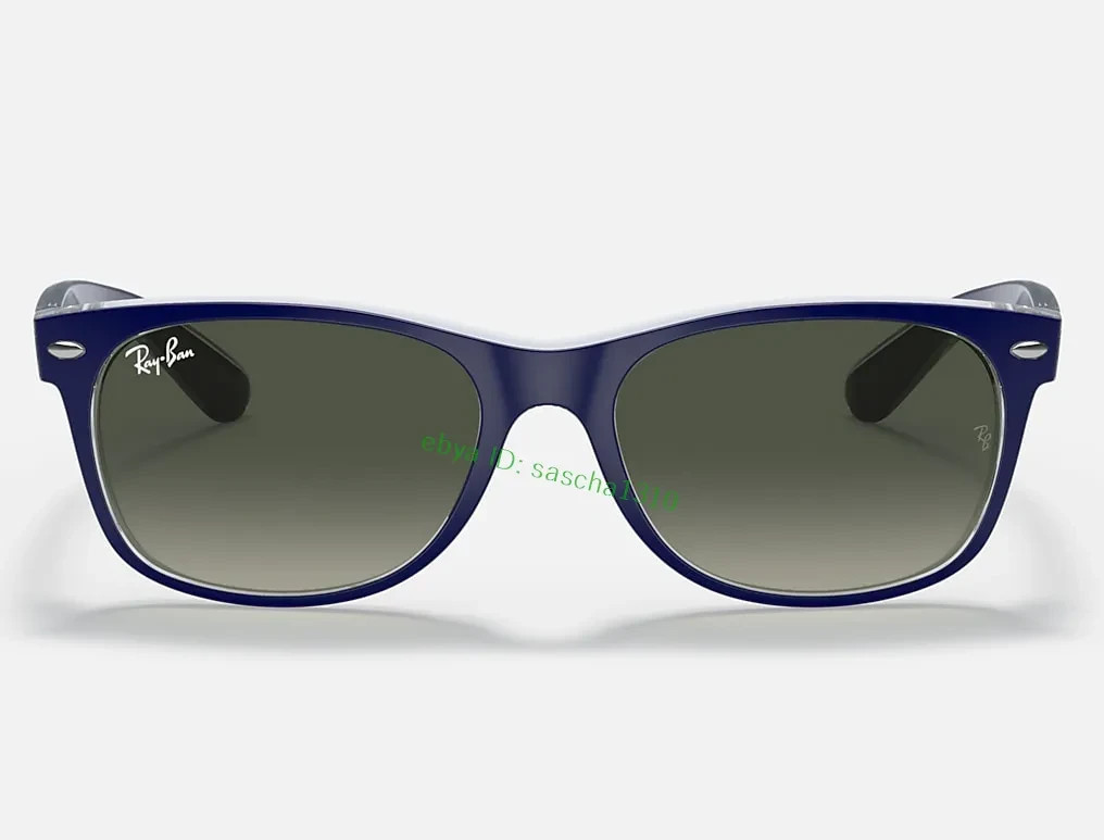 New RAY-BAN RB2132 6053/71 55mm Crystal Navy Blue Wayfarer