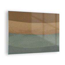 Quadro su Vetro 70x50cm Astrazione Oro Verde Stampe Immagini Moderni Murale