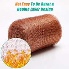 Copper Mesh Roll (5" x 50 ft), Blocker for Hole，Double Layer Copper Fill Fabr...