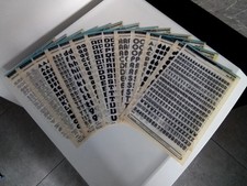 LETRASET DRY TRANSFER RUB ON LETTERING X 17 FOGLI CARATTERI MISTI CARTE ARTIGIANALI