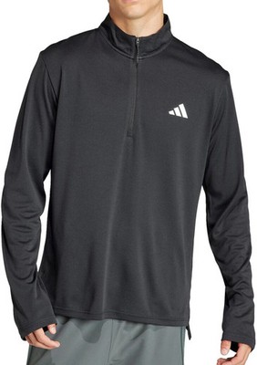 adidas Train Essentials Mens Training Top Black Long Sleeve Half Zip Gym Workout