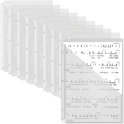30Pack 3 Hole Punch Clear Plastic Document Folders,Organized Up Poly Translucent
