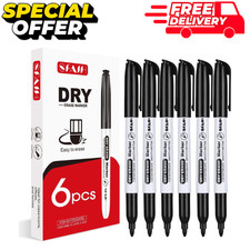 SFAIH Dry Erase Markers Fine Tip - 6 Pack Whiteboard Markers Dry Erase For Kids