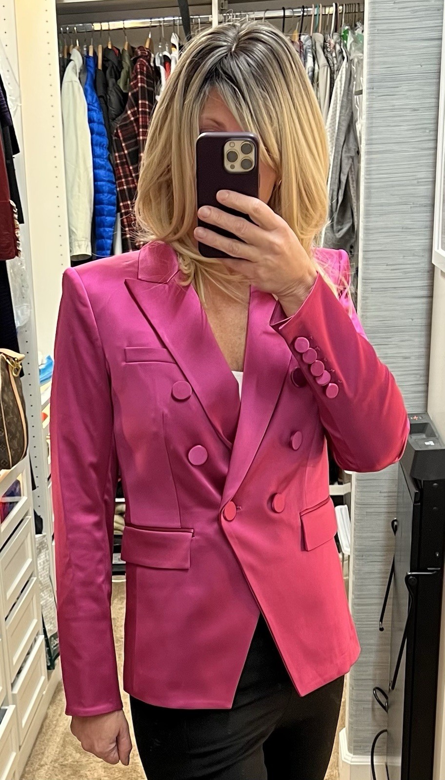 NWT! Rare! Veronica Beard Miller Dickey Satin Jacket Hot Pink US 10. MSRP $675 image 6