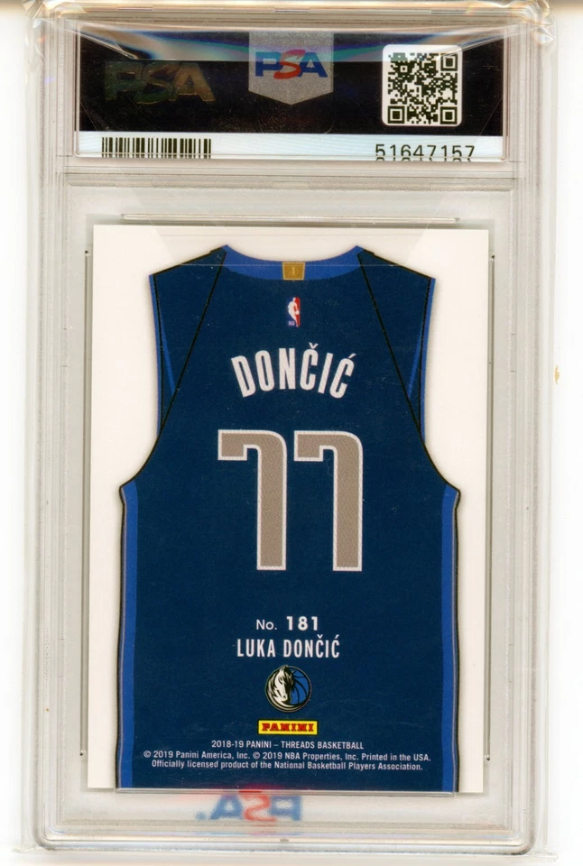 2018 PANINI THREADS #181 LUKA DONCIC ROOKIE RC PSA 10 - Image 2 of 2