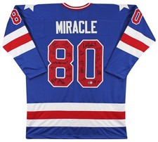 1980 USA Hockey 19 Autos Craig, Eruzione, Broten Signed Blue Jersey BAS Wit 1