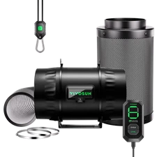 VIVOSUN AeroZesh T8 8'' 832CFM Inline Duct Fan Air Filtration Kit E12 Controller