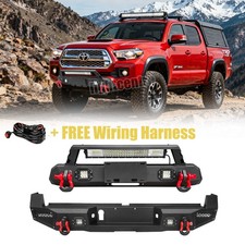 Offroad For 2016-2023 Toyota Tacoma Stubby Front Rear Bumper Wwinch Plate Light