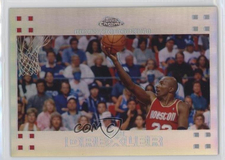 2007-08 Topps Chrome Refractor 485/999 Clyde Drexler #85 HOF k4s
