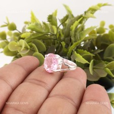 Oval Morganit Stein Neujahr Solitaire Statement Trendy Ring Sterlingsilber