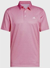 NEW Mens ADIDAS Golf Core Allover Print Polo Shirt JF4946 Pure Ruby White XL