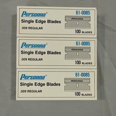 Personna Single Edge Razor Blades .009 Shaving Utility 3 Pack 300 Count
