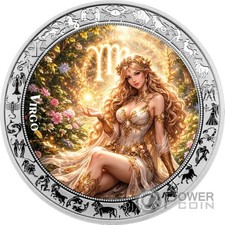 VIRGO Goddesses Zodiac 1 Oz Silver Coin 5 Cedis Ghana 2026