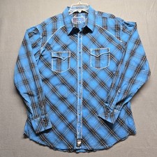 rock 47 wrangler western pearl snap shirt mens size xxl