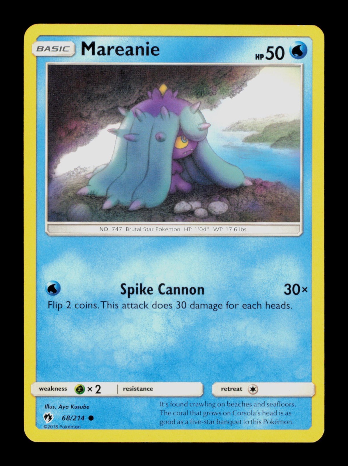 Mareanie 68/214 Pokemon Lost Thunder Trading Card TC