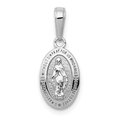 14k Weißgold Wunderbare Medaille Charm Anhänger 0,93g Geschenk für Mutter
