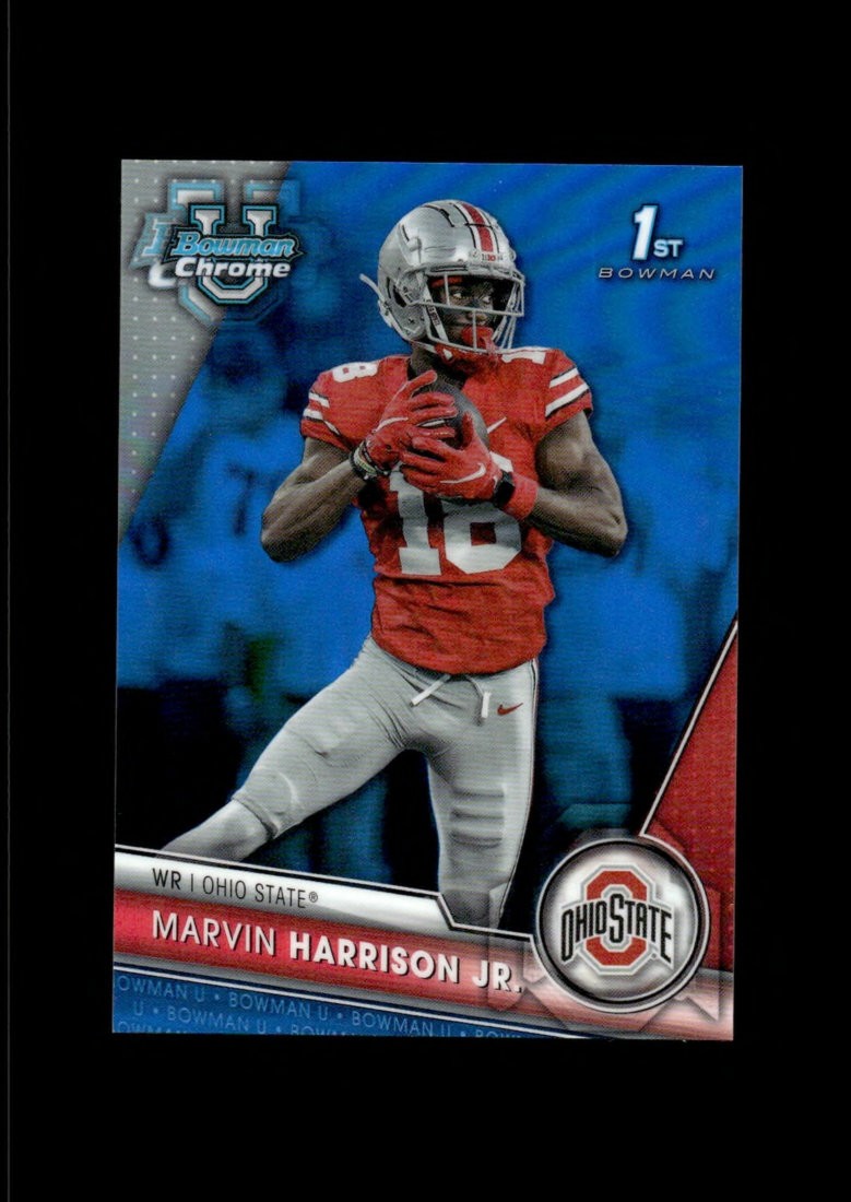 2023 Bowman Chrome U: Marvin Harrison Jr. Blue Ref 1st /199 RC NM-MT OR BETTER