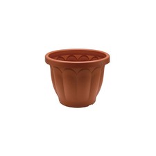 Vaso tondo in plastica color terracotta diam 35 cm fiori piante giardino rotondo