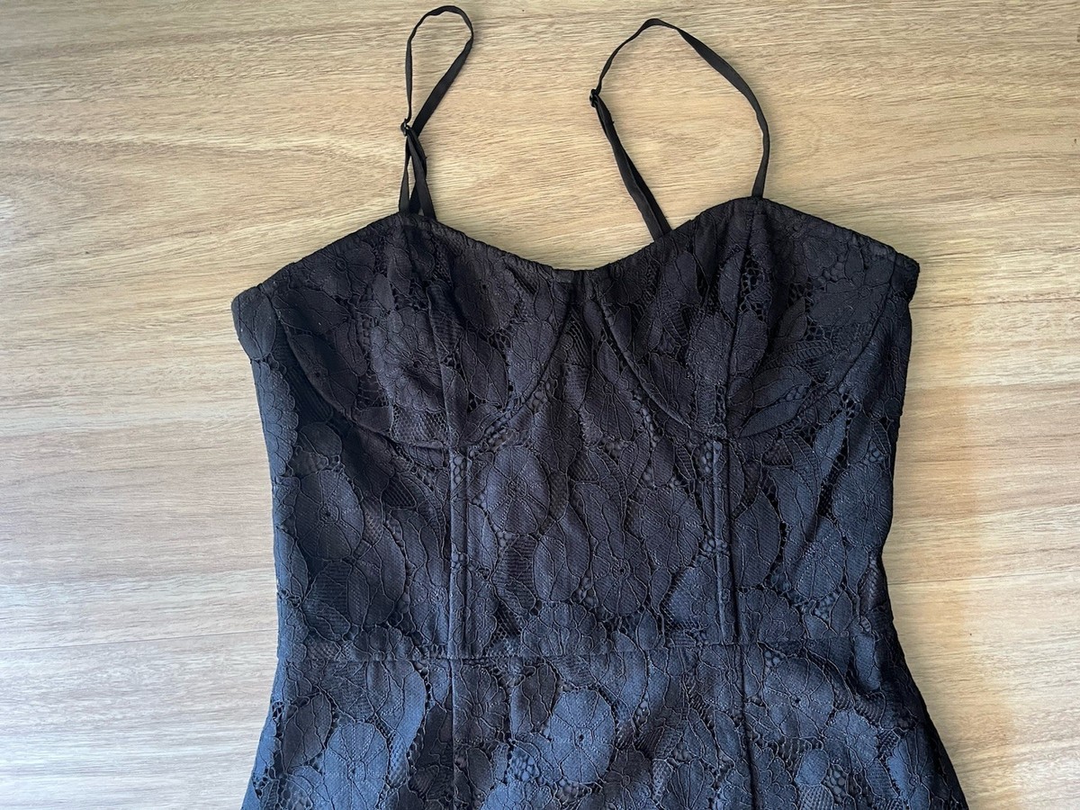 knee length dresses for ladies Junia Black Lace Corset Maxi Dress (Archive Sale) main image 1