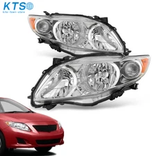 For Toyota Corolla 2009-2010 Halogen Headlights Amber Headlamps Left+Right 09-10