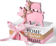 Geetery 5 Pcs Wood Farm Decor Farmhouse Sign Home As the Picture Shown 