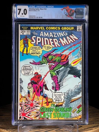 AMAZING SPIDER-MAN #122 July 1973 CGC 7.0 White Pages Death of Green Goblin
