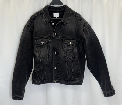 RHUDE BLACK OVERSIZED DENIM TRUCKER JACKET   SIZE M   NEW WITH TAGS   MSRP $1400