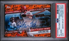 2025 Topps All-Star Game CARLTON FISK Classic Swings Auto Orange Foil /25 PSA 10