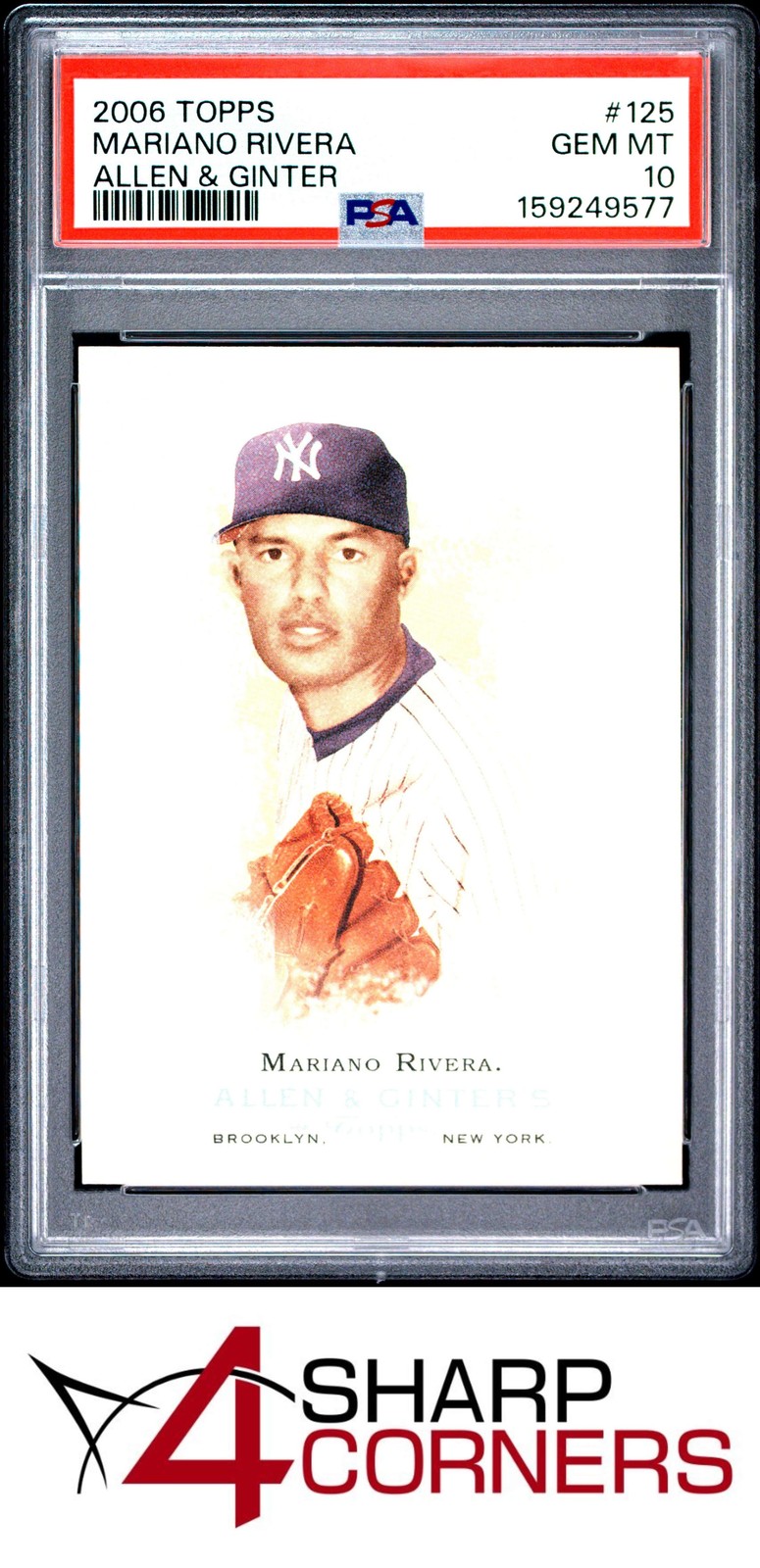 2006 TOPPS ALLEN & GINTER #125 MARIANO RIVERA YANKEES HOF PSA 10 view 1
