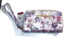 Mundi, My Big Fat Floral Wallet,Wristlet, Ckbk,Card & Picture Pockets, Lavender 