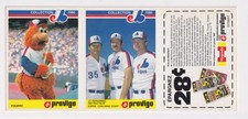 1986 uncut panels Youppi/Expos' Coaching Staff Montreal Expos