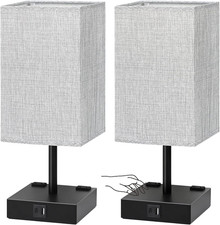 Bedside Table Lamps Set of 2 - Touch Nightstand Lamp for Bedroom with USB C A Ch