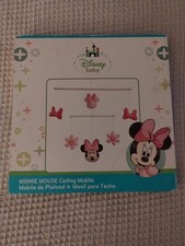 New Sealed Disney Baby Minnie Mouse Ceiling Mobile Pink Bows Flowers Nursery
