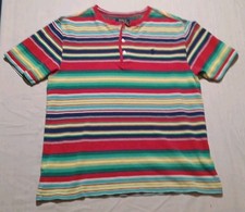 Polo Ralph Lauren Boys Youth Shirt XL 18-20 Multicolor Striped Short Sleeve
