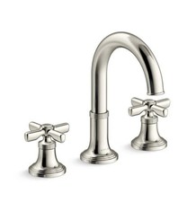 KOHLER Paces Widespread Bathroom Faucet Cross Handles Vibrant Polished Nickel