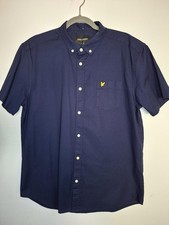 Image of Lyle & Scott Navy Short Sleeve Oxford Shirt size large new no tags sku210