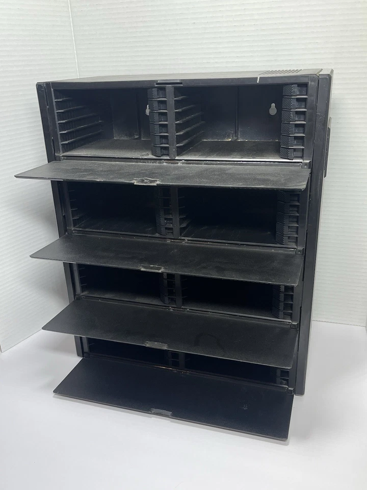 Laserline 48 CD Compact Disc Storage Case Holder Tower Drop Down Doors Wall - Image 2 of 4