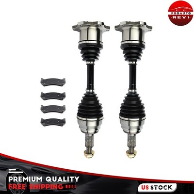 4WD/AWD Front CV Axles+Brake Pads For GMC Yukon 4.8L 5.3L 6.0L 2000-2006