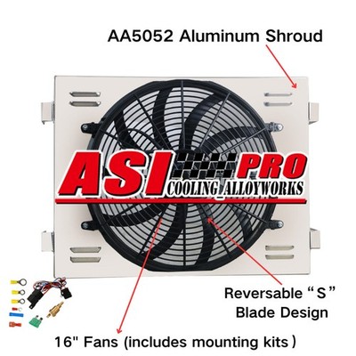 Fit 1955-1957 Chevy Bel-Air Nomad V8 Radiator Electric Fan+Shroud Relay ASI