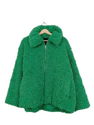MONKI Teddyjacke Damen Jacke Gr. DE 40 grün Casual-Look
