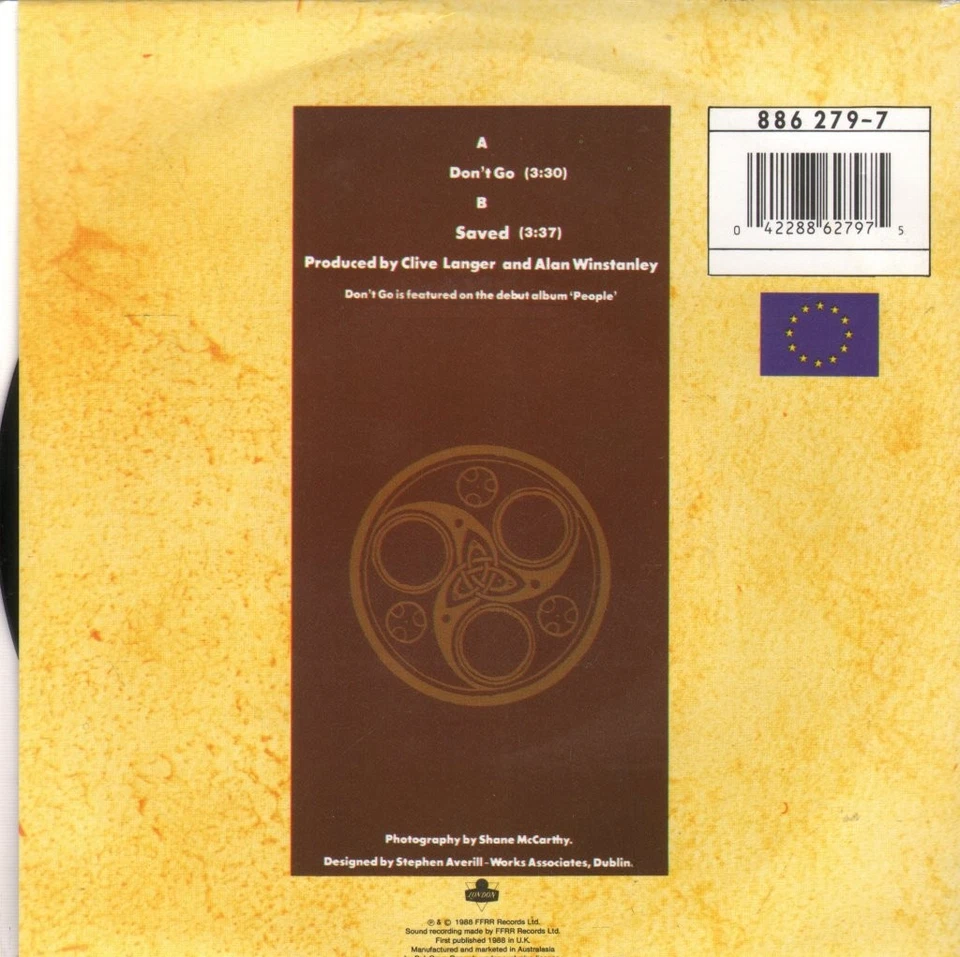 Hothouse Flowers Don’t Go 7" Vinyl Australien London 1988 7" In Bildhülle - Bild 2 von 2