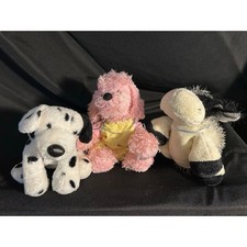 Ganz Webkinz Plush Lot Dalmatian Pink Poodle Cow Stuffed Animals Set of 3 No Tag