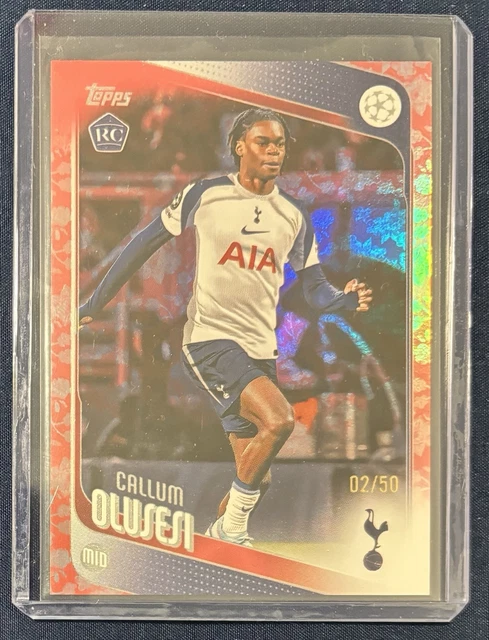 2025 Topps UEFA Champions League Callum Olusesi Spring /50 Rookie RC Pink Foil
