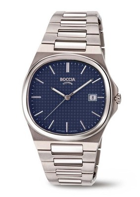 Boccia Titanium 3657-02 Quarzuhr mit Saphirglas superflach dunkelblau Ø38,5mm