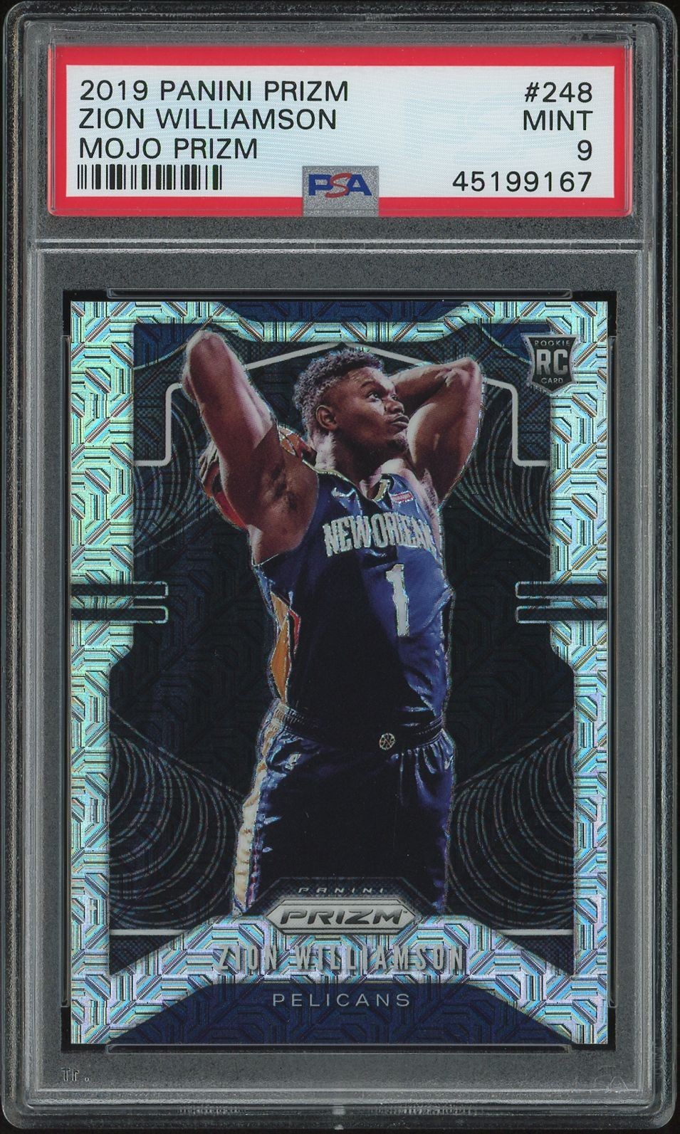 🔥 2019 PANINI PRIZM ZION WILLIAMSON #248 MOJO PRIZM ROOKIE SSP /25 MINT PSA 9