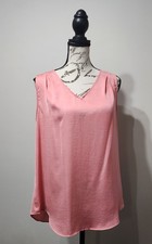 Banana Republic Women's Pink Sleeveless Top W/ Pleated Back, Sz. Medium, Silky