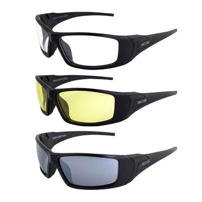 Epoch Eyewear Liberator Sport Sunglasses 3 Pair Black Frames with Clear Smoke &