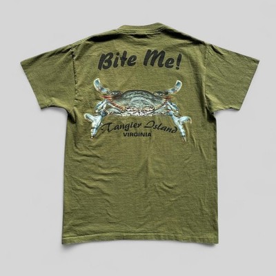 Vintage 90s Nature Single Stitch Tee Funny Bite Me Crab Graphic Size Medium