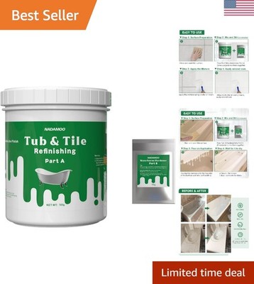 Tub and Tile Refinishing Kit White, Without Tools, 500g/17 oz Emulsion and 10...