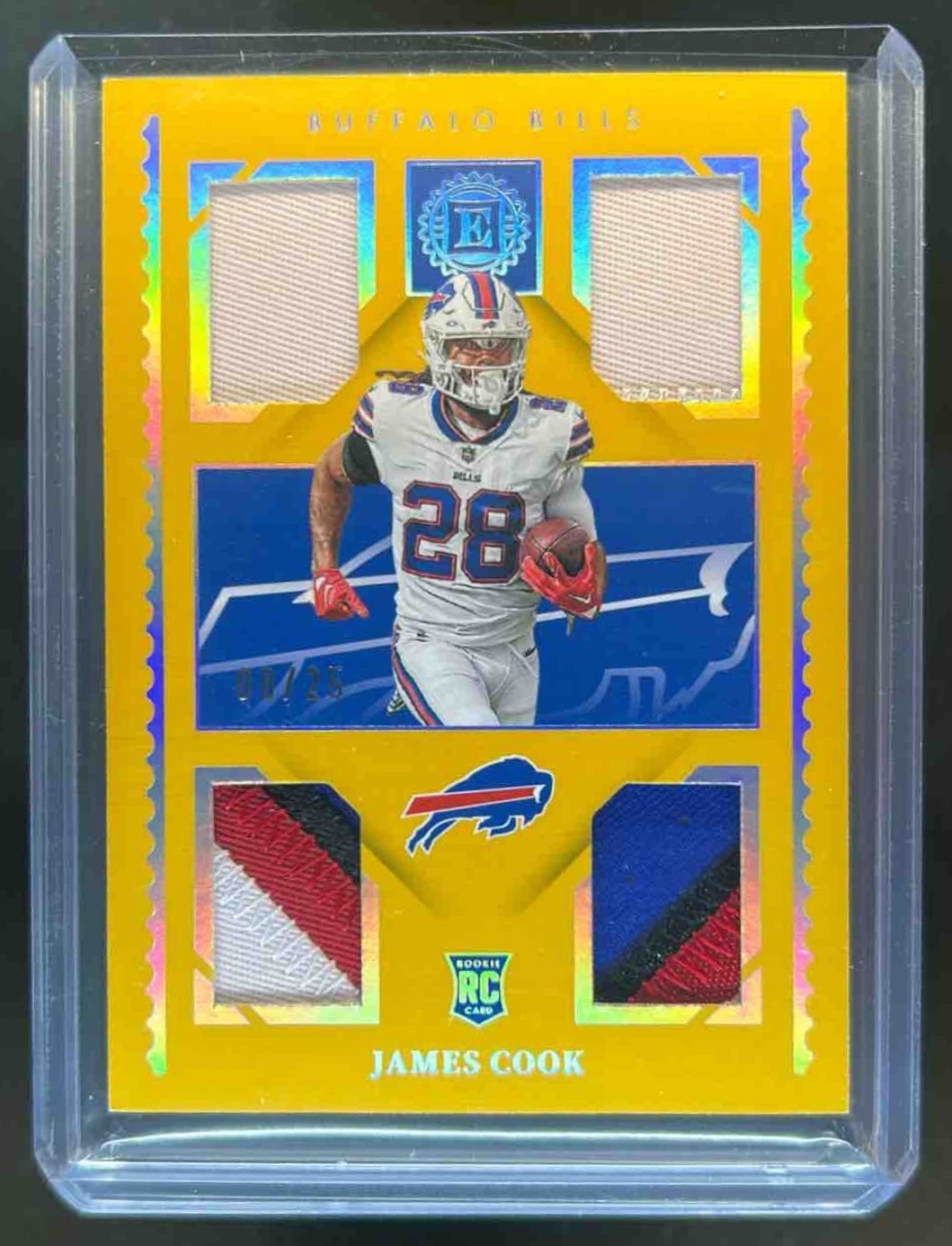 James Cook Panini Encased Rookie Quad Memorabilia #RQM33 Gold